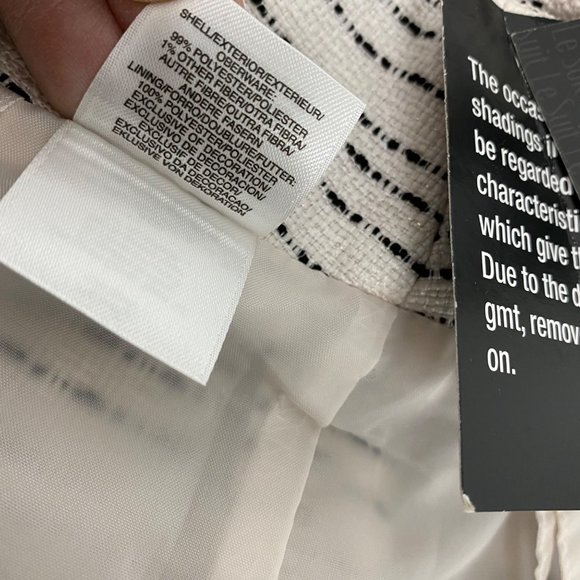 Le Suit Separates women's size 10 formal straight skirt glitters ivory black - Picture 6 of 11